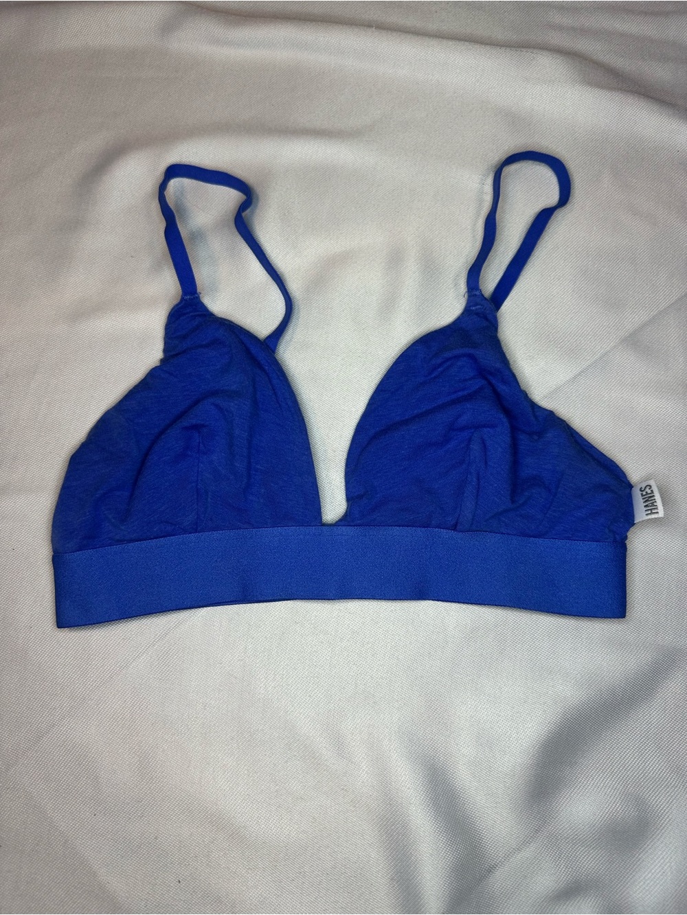 Hanes Royal Blue Wireless Triangle Bralette